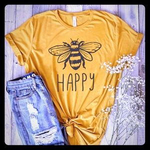 🐝 Bee happy yellow tee unisex sizing